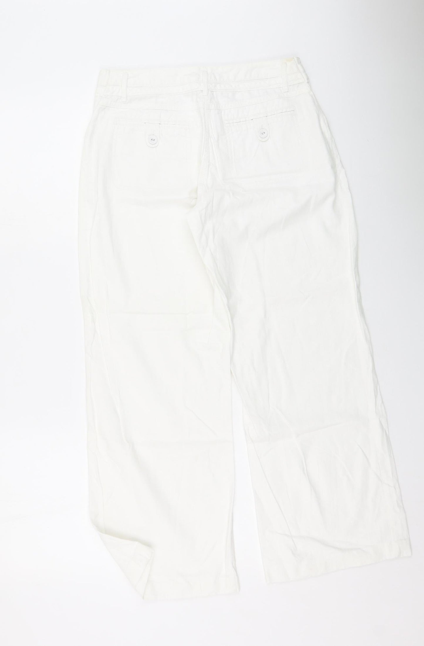 Womens UK Size 30 Preworn Regular Fit  White Trousers
