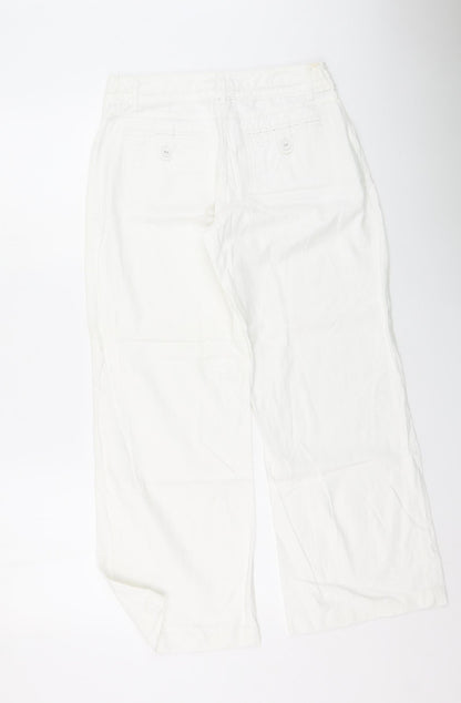 Womens UK Size 30 Preworn Regular Fit  White Trousers