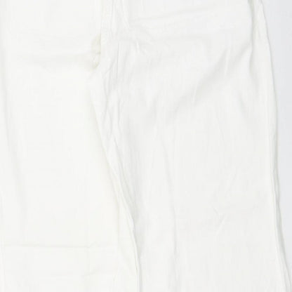 Womens UK Size 30 Preworn Regular Fit  White Trousers