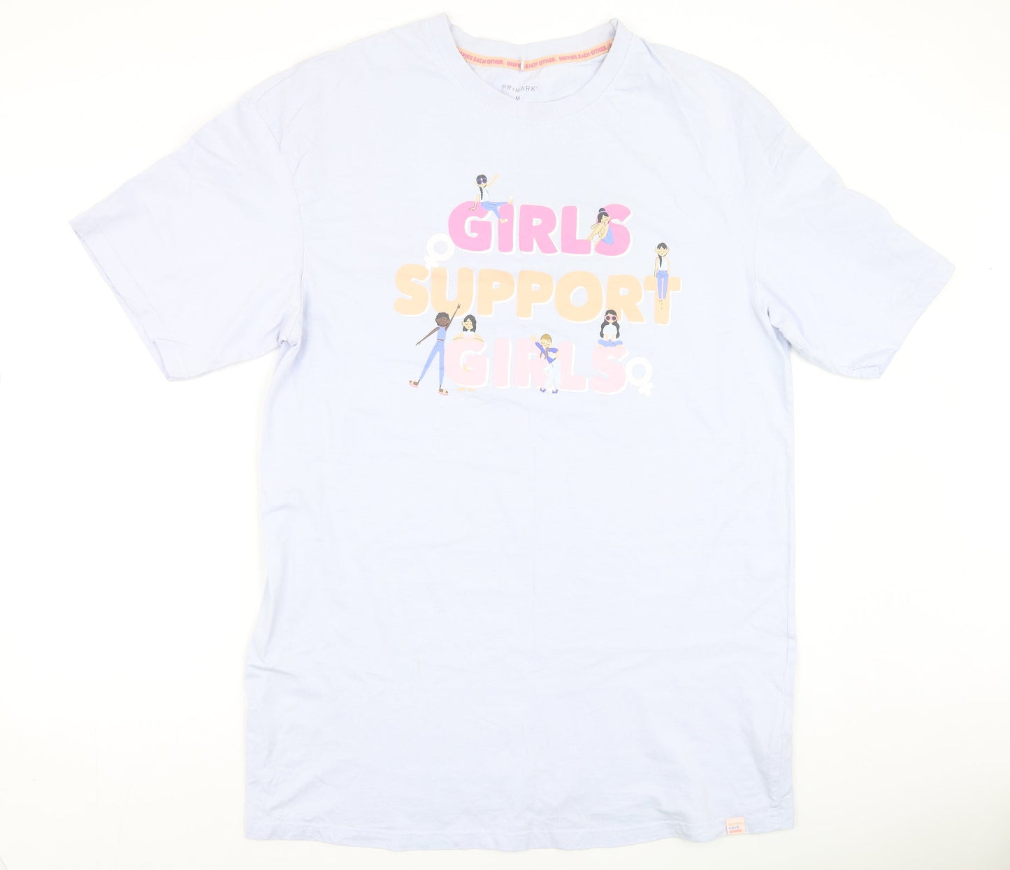 Primark Womens Blue Solid Cotton Top Nightshirt Size M   - Girls support girls