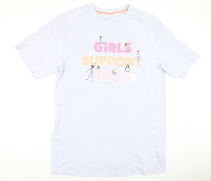 Primark Womens Blue Solid Cotton Top Nightshirt Size M   - Girls support girls