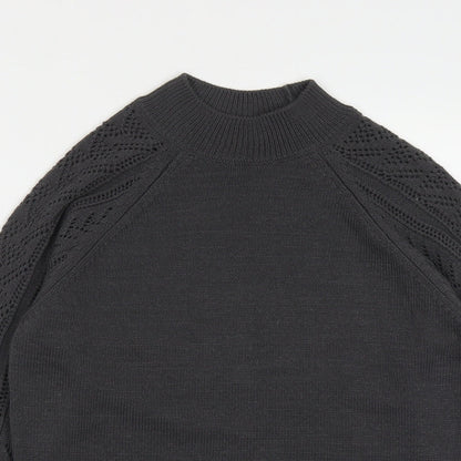 TU Womens Grey High Neck  Acrylic Pullover Jumper Size 10