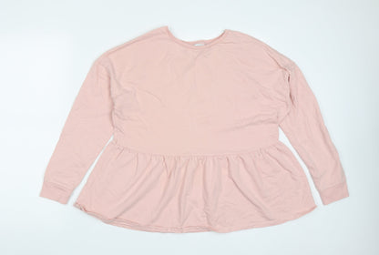 Matalan Womens Pink  Cotton Pullover Sweatshirt Size M