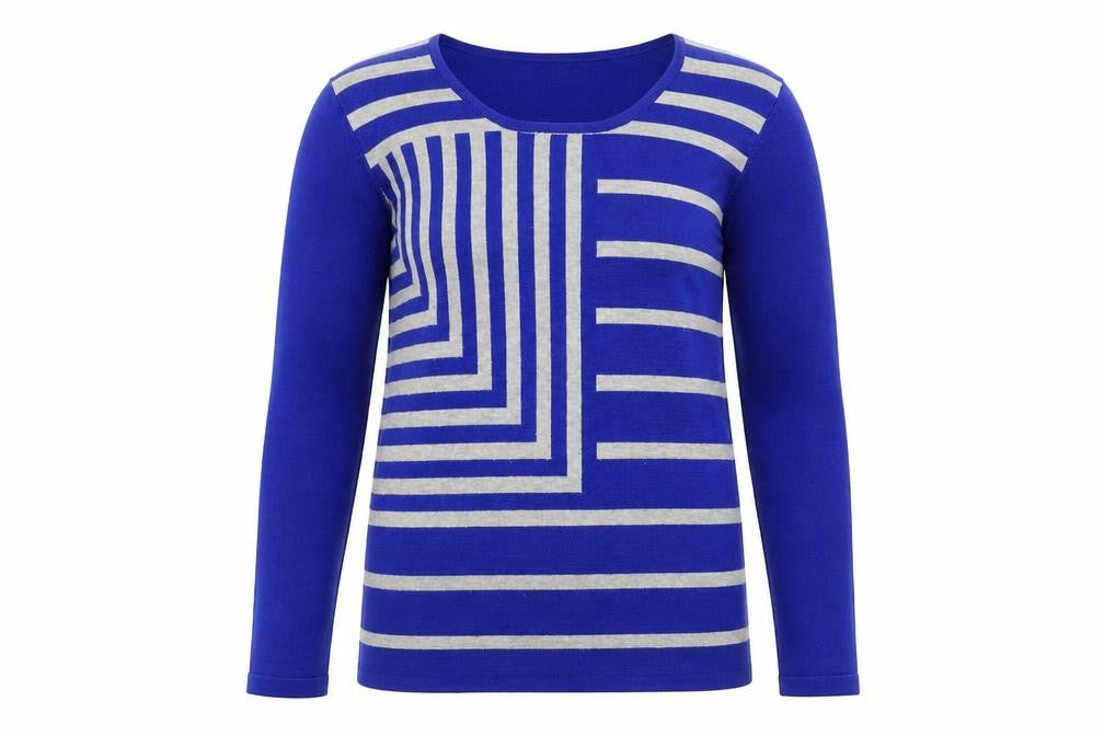 Womens UK Size M Text Blue Pullover Jumper
