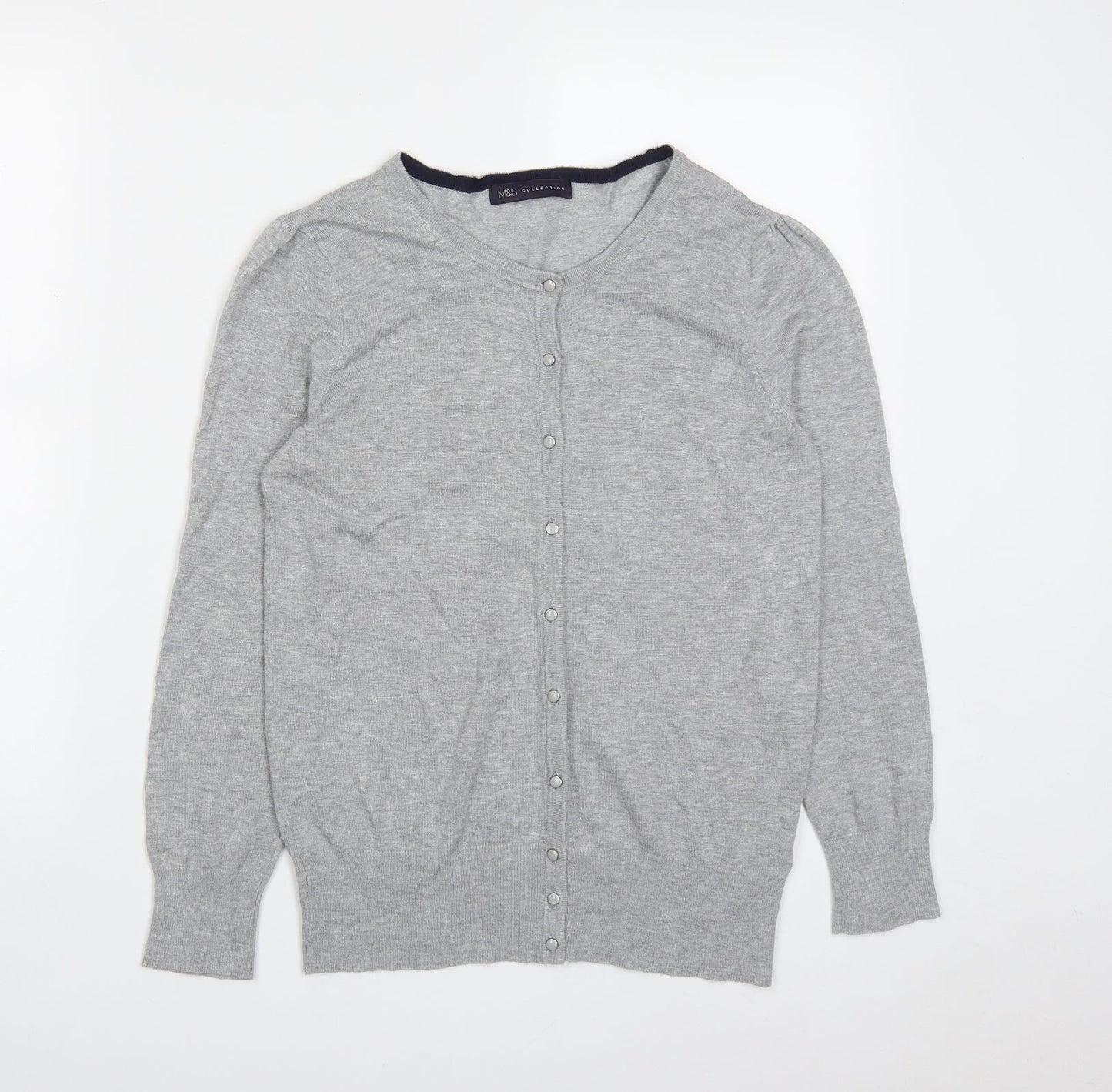 Womens UK Size 8 Marks and Spencer Grey Full Zip Jumper