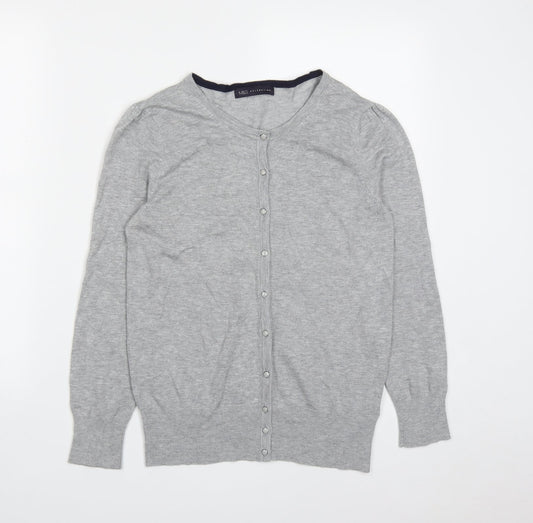 Womens UK Size 8 Marks and Spencer Grey Full Zip Jumper