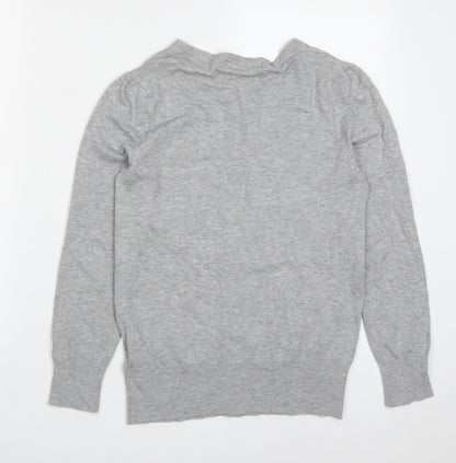 Womens UK Size 8 Marks and Spencer Grey Full Zip Jumper