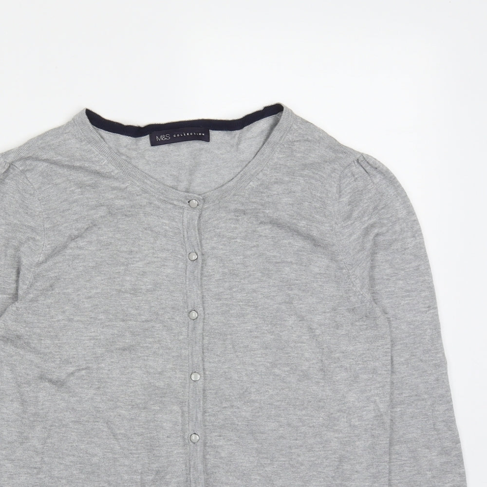 Womens UK Size 8 Marks and Spencer Grey Full Zip Jumper