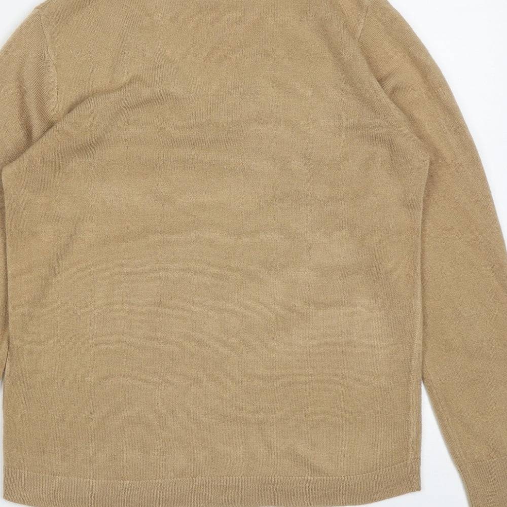 Primark Womens Brown V-Neck  Acrylic Pullover Jumper Size XS