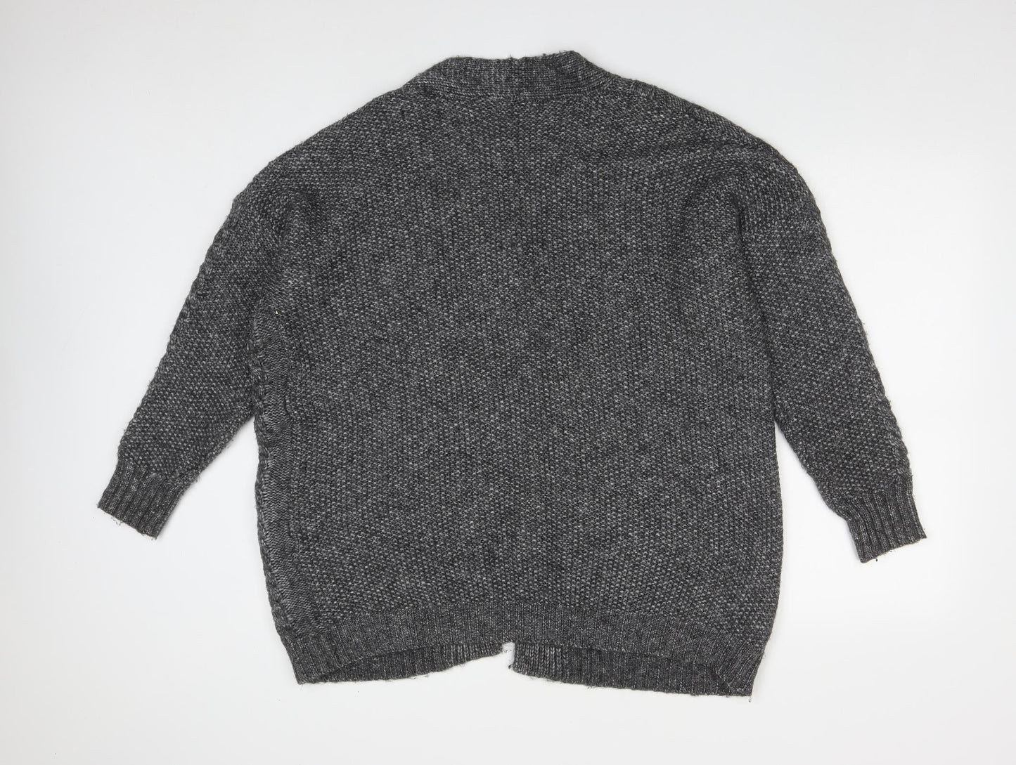 Primark Womens Grey V-Neck  Polyester Pullover Jumper Size M