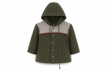 Kanz Girls Green Plaid Cotton Cardigan Jumper Size 6-9 Months  Button