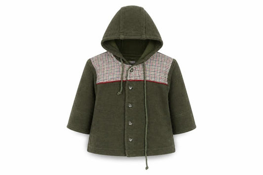 Kanz Girls Green Plaid Cotton Cardigan Jumper Size 6-9 Months  Button