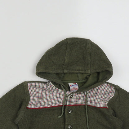 Kanz Girls Green Plaid Cotton Cardigan Jumper Size 6-9 Months  Button
