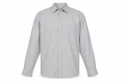 Mens UK Size 16 Dunnes Grey  Button-Up Long Sleeve Casual Shirt