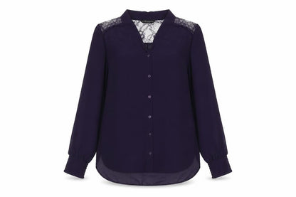 Womens UK Size 10 Dorothy Perkins Purple Basic Button-Up