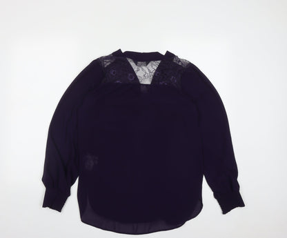 Womens UK Size 10 Dorothy Perkins Purple Basic Button-Up