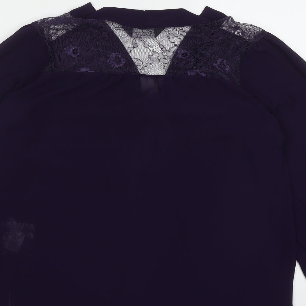 Womens UK Size 10 Dorothy Perkins Purple Basic Button-Up
