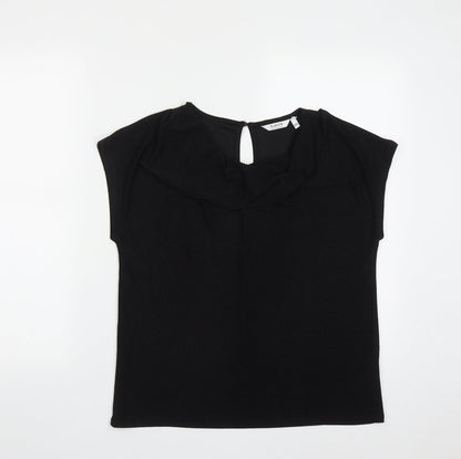 b.young Womens Black  Polyamide Basic T-Shirt Size S Cowl Neck