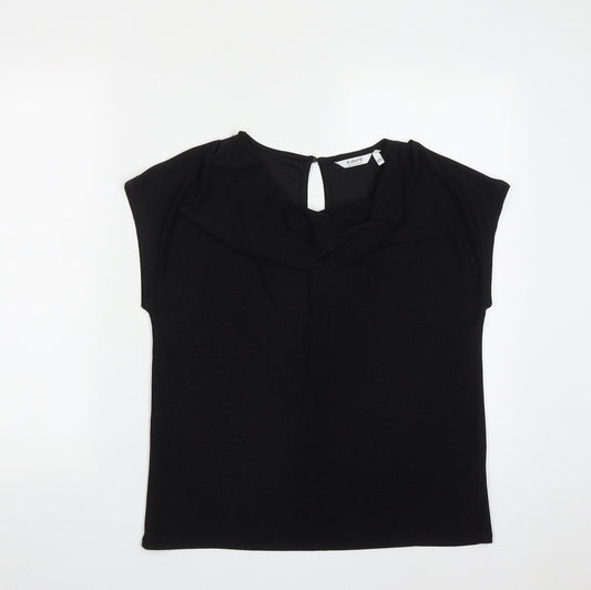 b.young Womens Black  Polyamide Basic T-Shirt Size S Cowl Neck