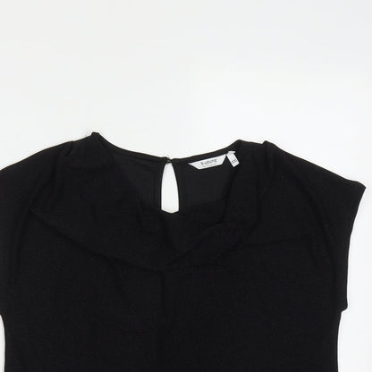 b.young Womens Black  Polyamide Basic T-Shirt Size S Cowl Neck