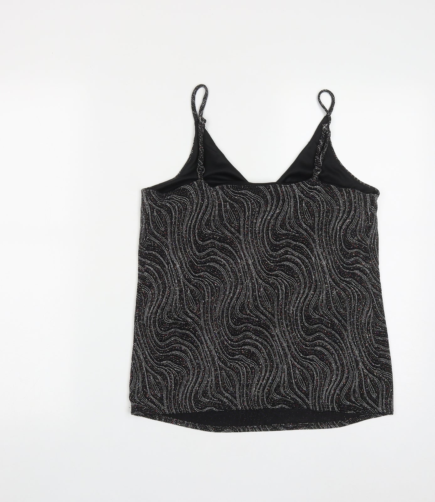 F&F Womens Black  Polyester Basic Tank Size 10 V-Neck
