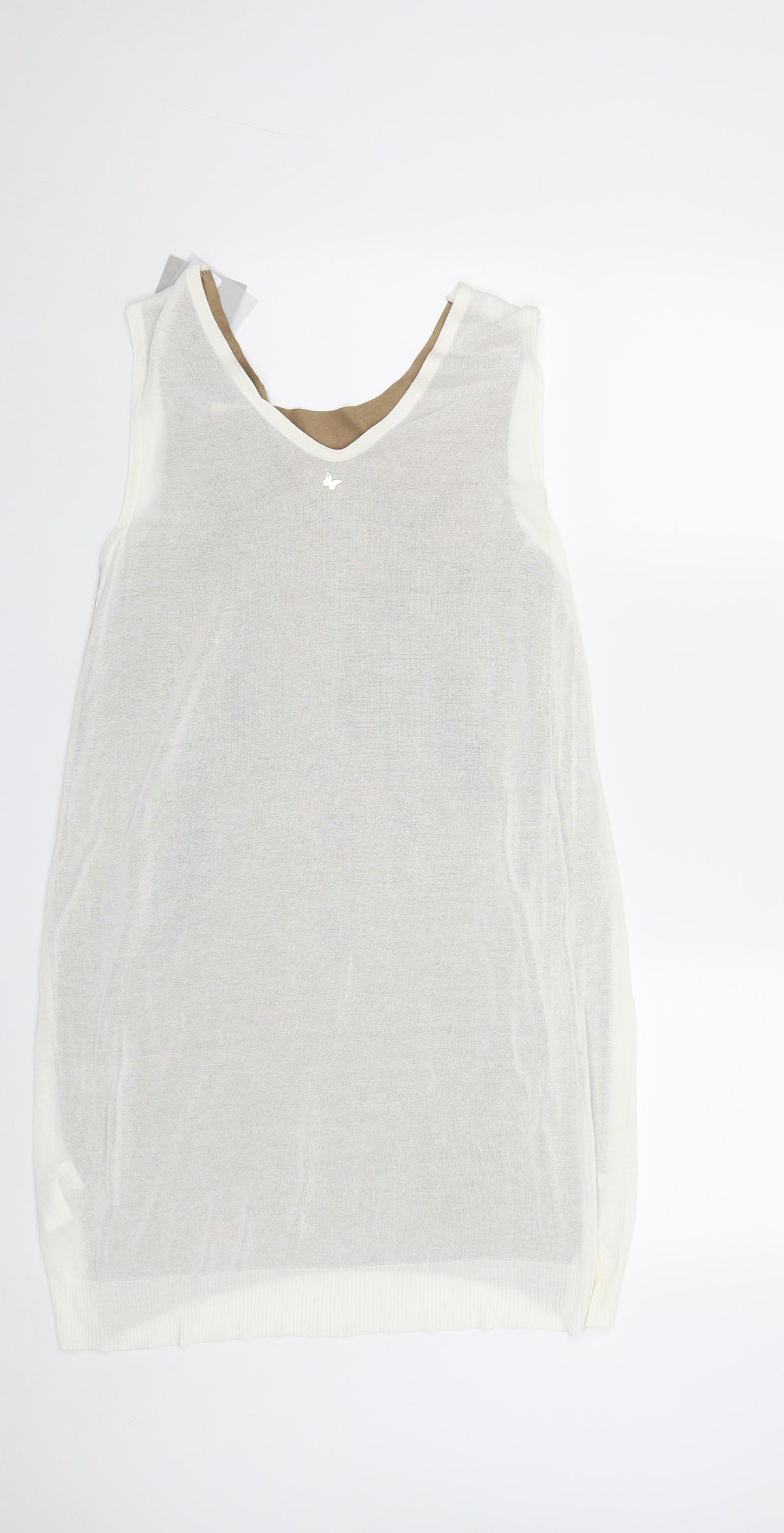 Giorgia & Johns Womens Brown  Polyester Basic Tank Size L Round Neck