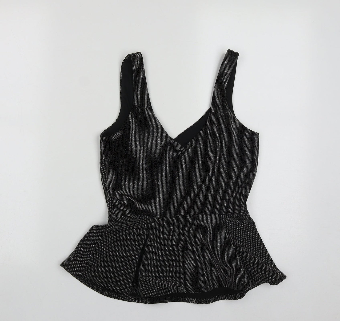 Womens UK Size 8 River Island Black Basic Tank
