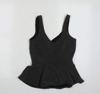 Womens UK Size 8 River Island Black Basic Tank