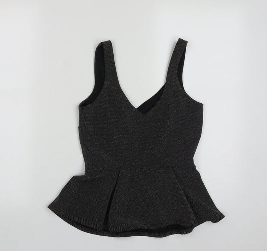 Womens UK Size 8 River Island Black Basic Tank