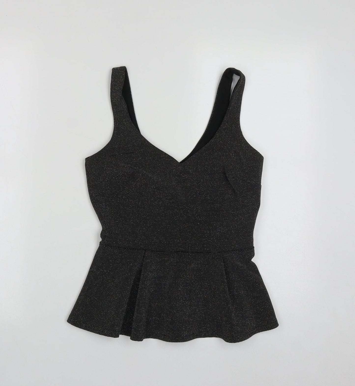 Womens UK Size 8 River Island Black Basic Tank