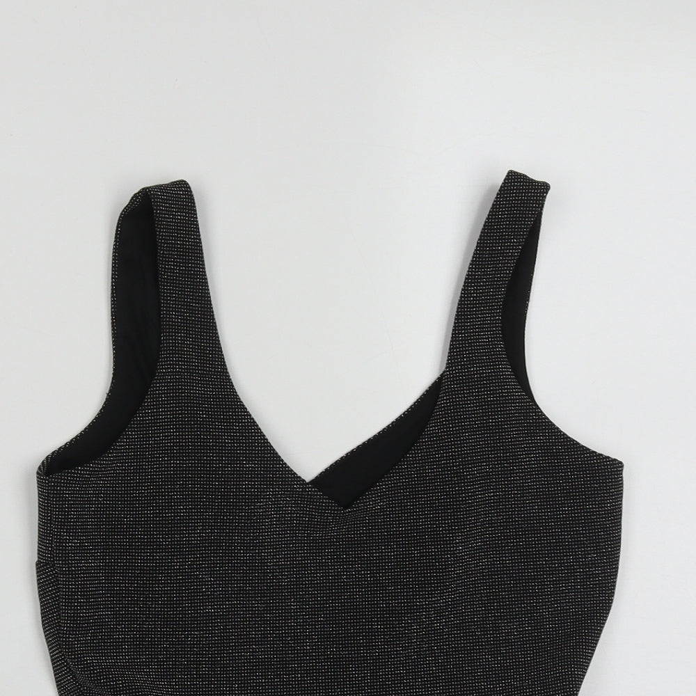 Womens UK Size 8 River Island Black Basic Tank