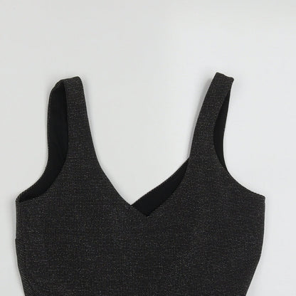 Womens UK Size 8 River Island Black Basic Tank