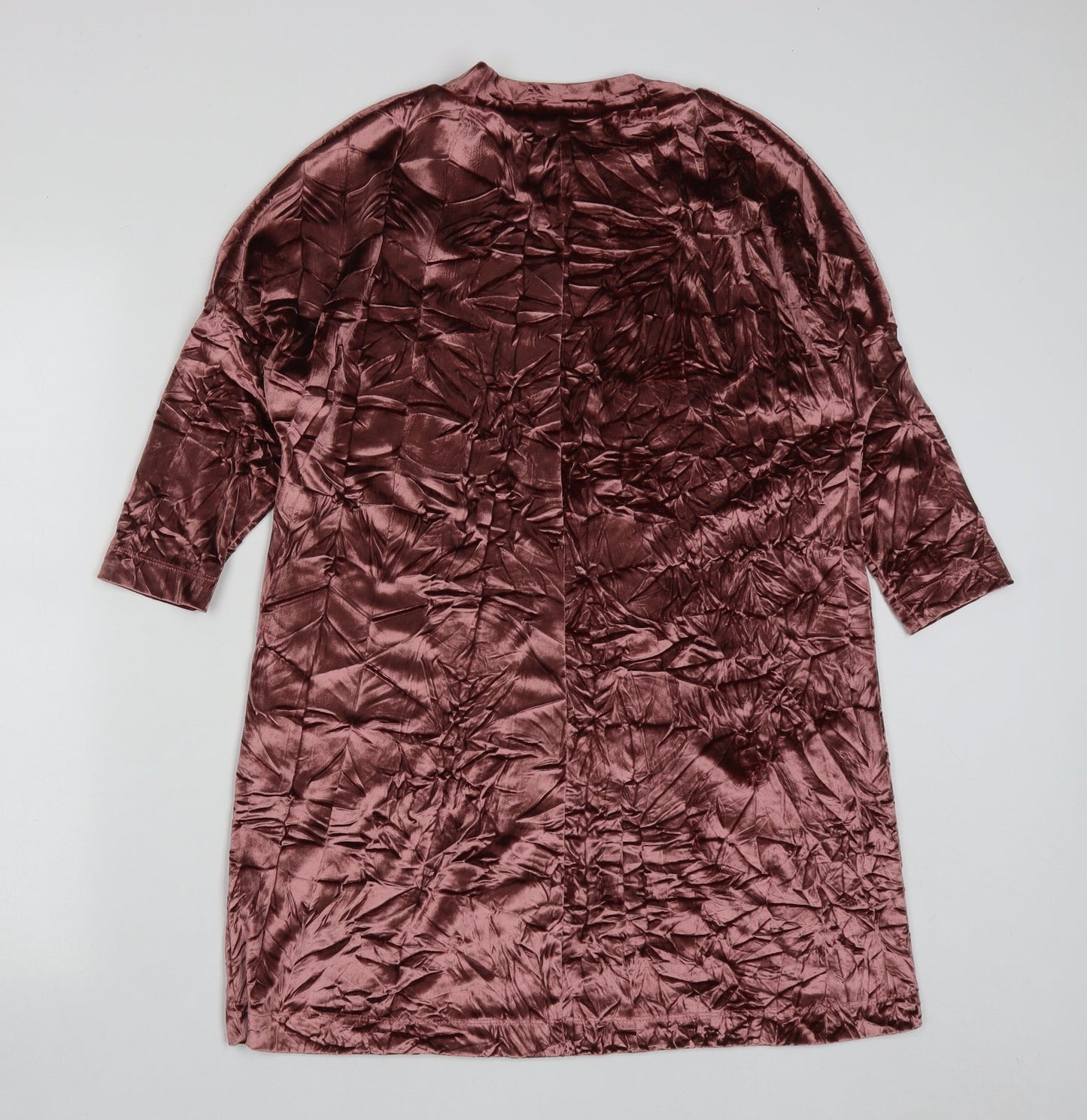 Zara Womens Pink  Polyester A-Line  Size S  Round Neck