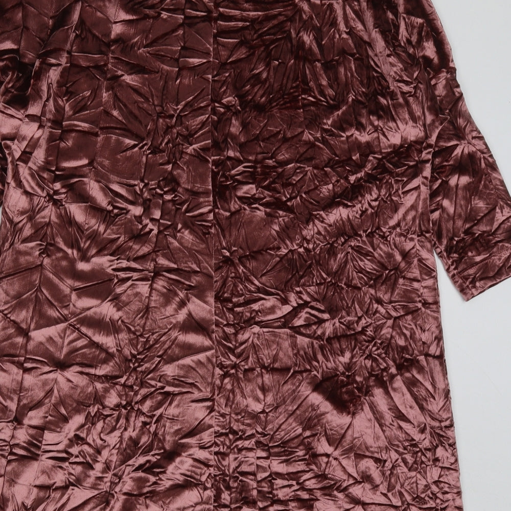 Zara Womens Pink  Polyester A-Line  Size S  Round Neck