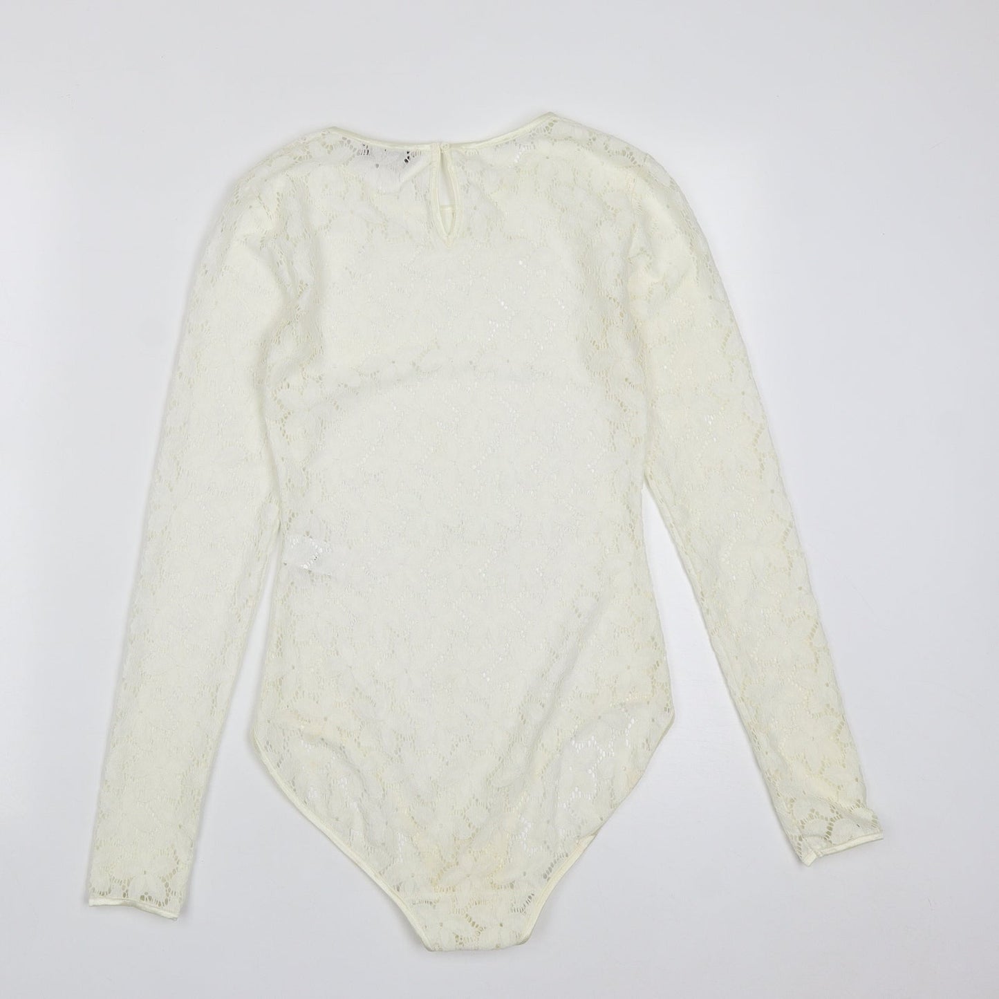 Marks and Spencer Womens White  Polyamide Bodysuit One-Piece Size 6  Snap