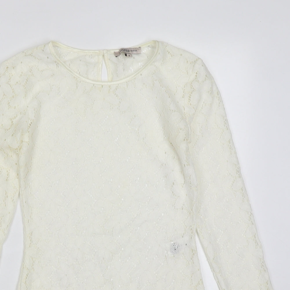 Marks and Spencer Womens White  Polyamide Bodysuit One-Piece Size 6  Snap