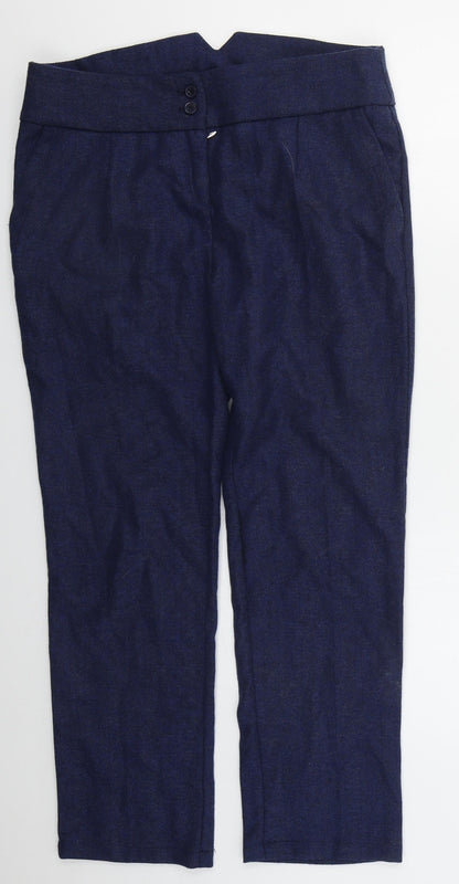 Womens UK Size 12 Preworn Regular Fit  Blue Trousers