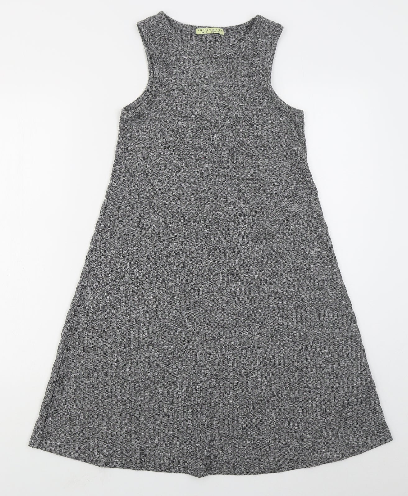 Innocence Womens Grey  Polyester Tank Dress  Size 8  Round Neck Pullover