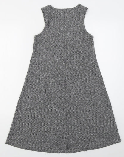 Innocence Womens Grey  Polyester Tank Dress  Size 8  Round Neck Pullover