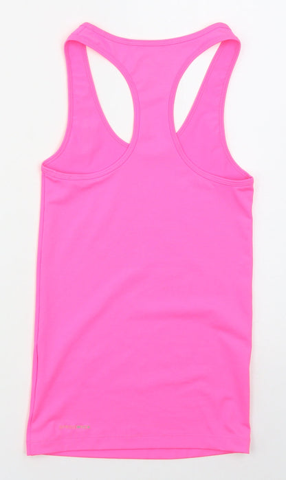 Reebok Womens Pink  Polyester Basic Tank Size XS Round Neck Pullover