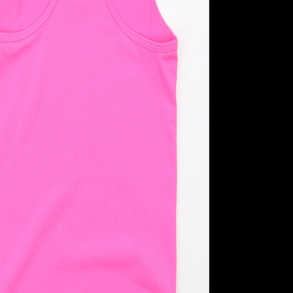 Reebok Womens Pink  Polyester Basic Tank Size XS Round Neck Pullover
