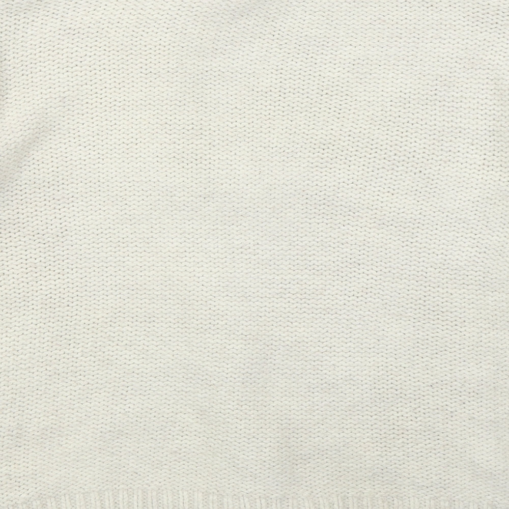 Marks and Spencer Womens Beige Mock Neck  Acrylic Pullover Jumper Size L