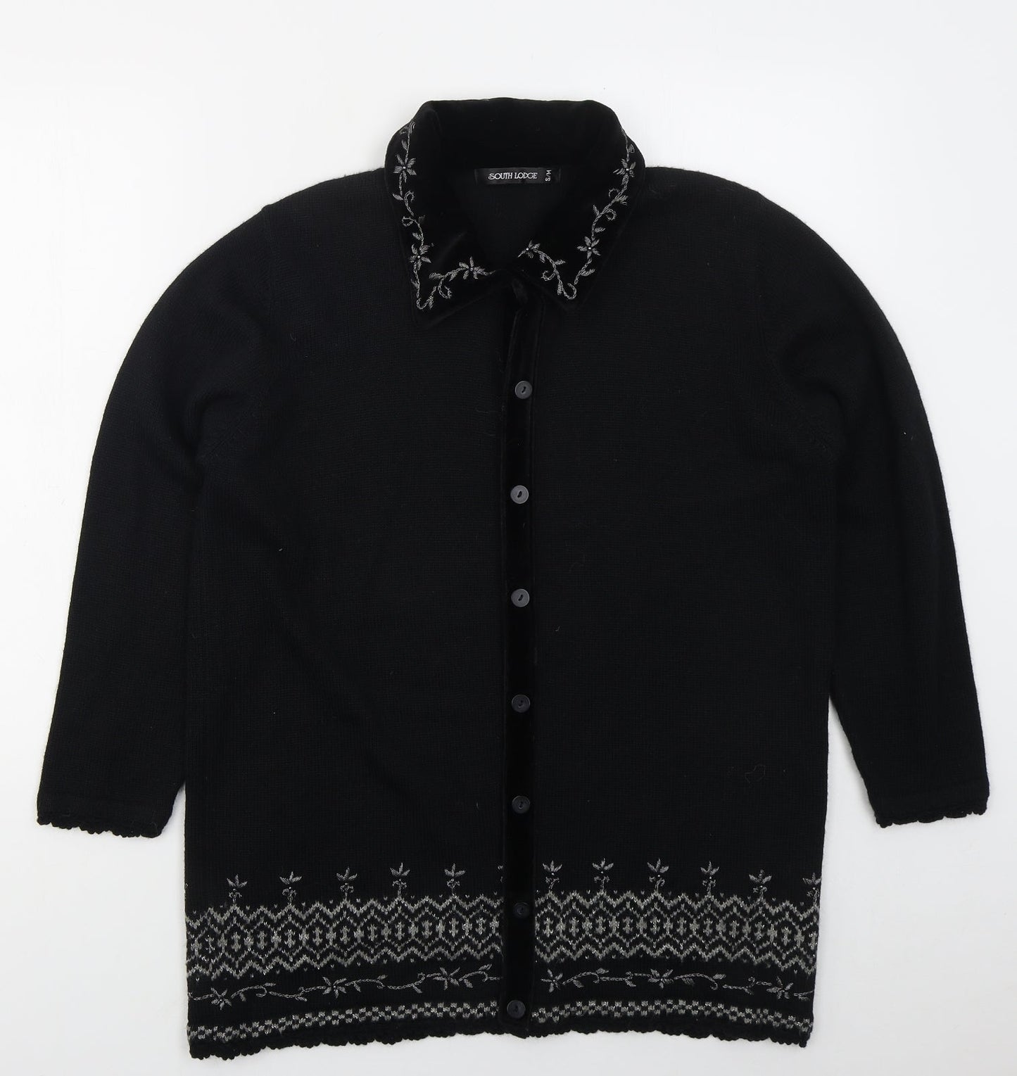 Womens UK Size S South Lodge Black Cardigan Jumper