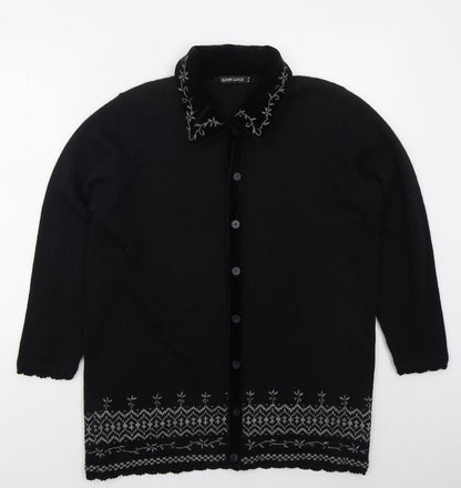 Womens UK Size S South Lodge Black Cardigan Jumper