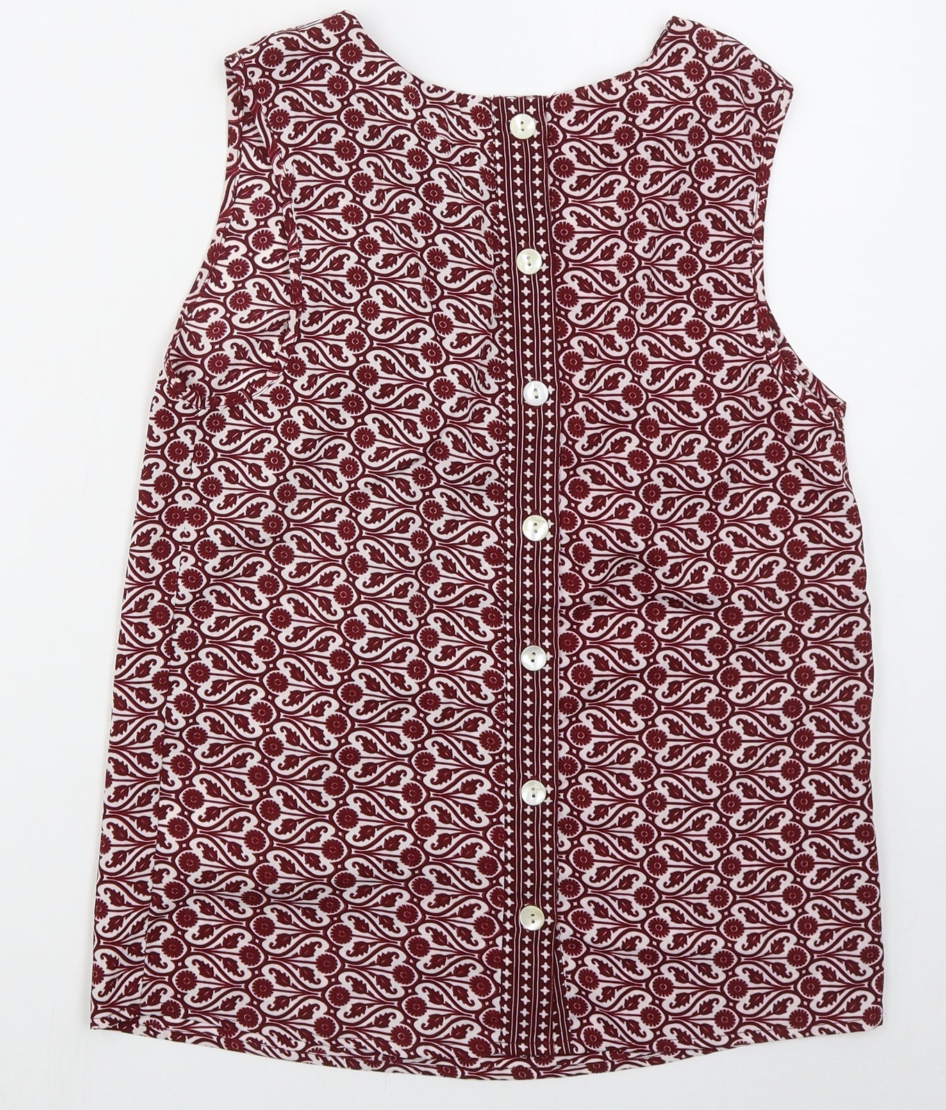 Influence Womens Red Geometric Polyester Basic Tank Size 8 Round Neck