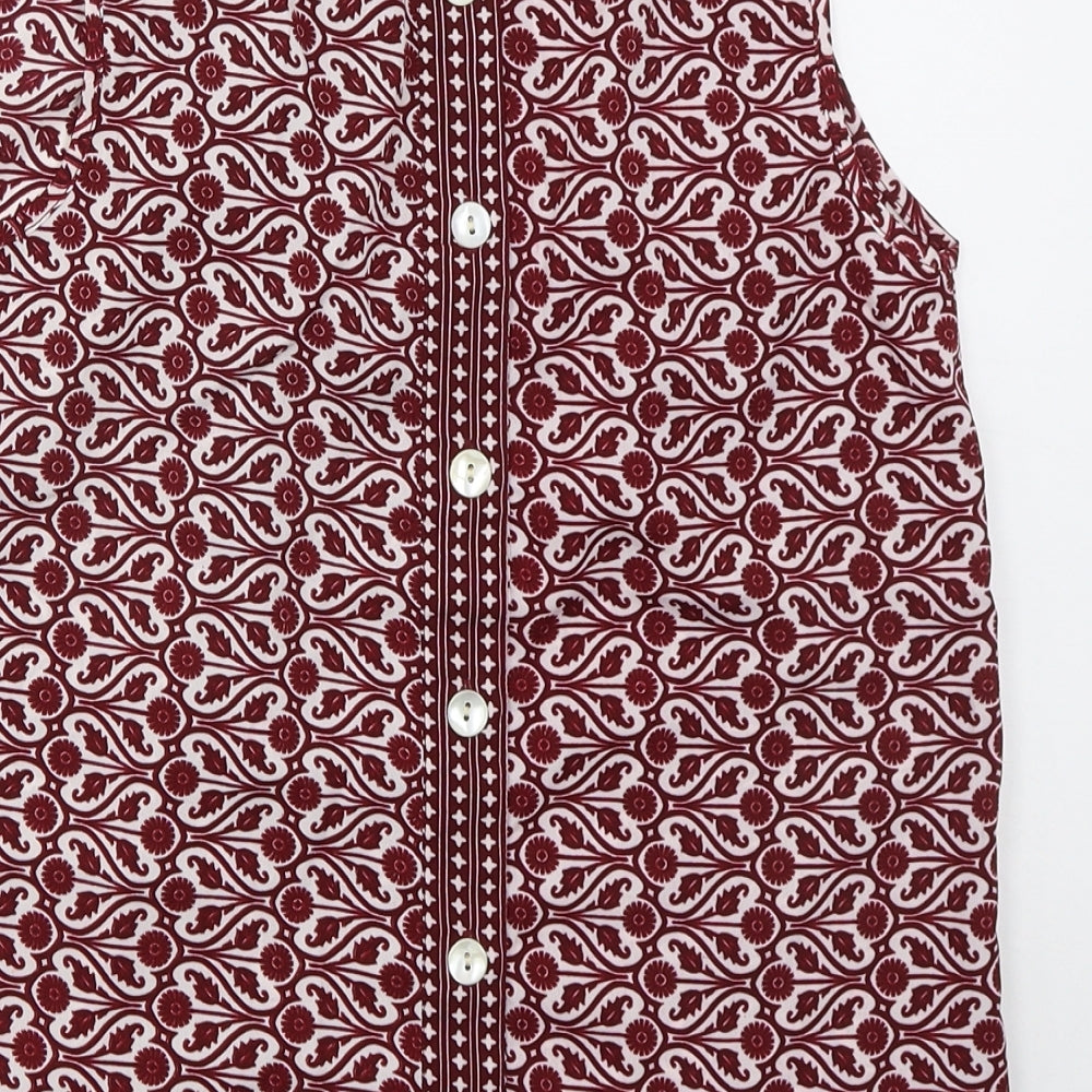 Influence Womens Red Geometric Polyester Basic Tank Size 8 Round Neck