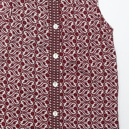 Influence Womens Red Geometric Polyester Basic Tank Size 8 Round Neck