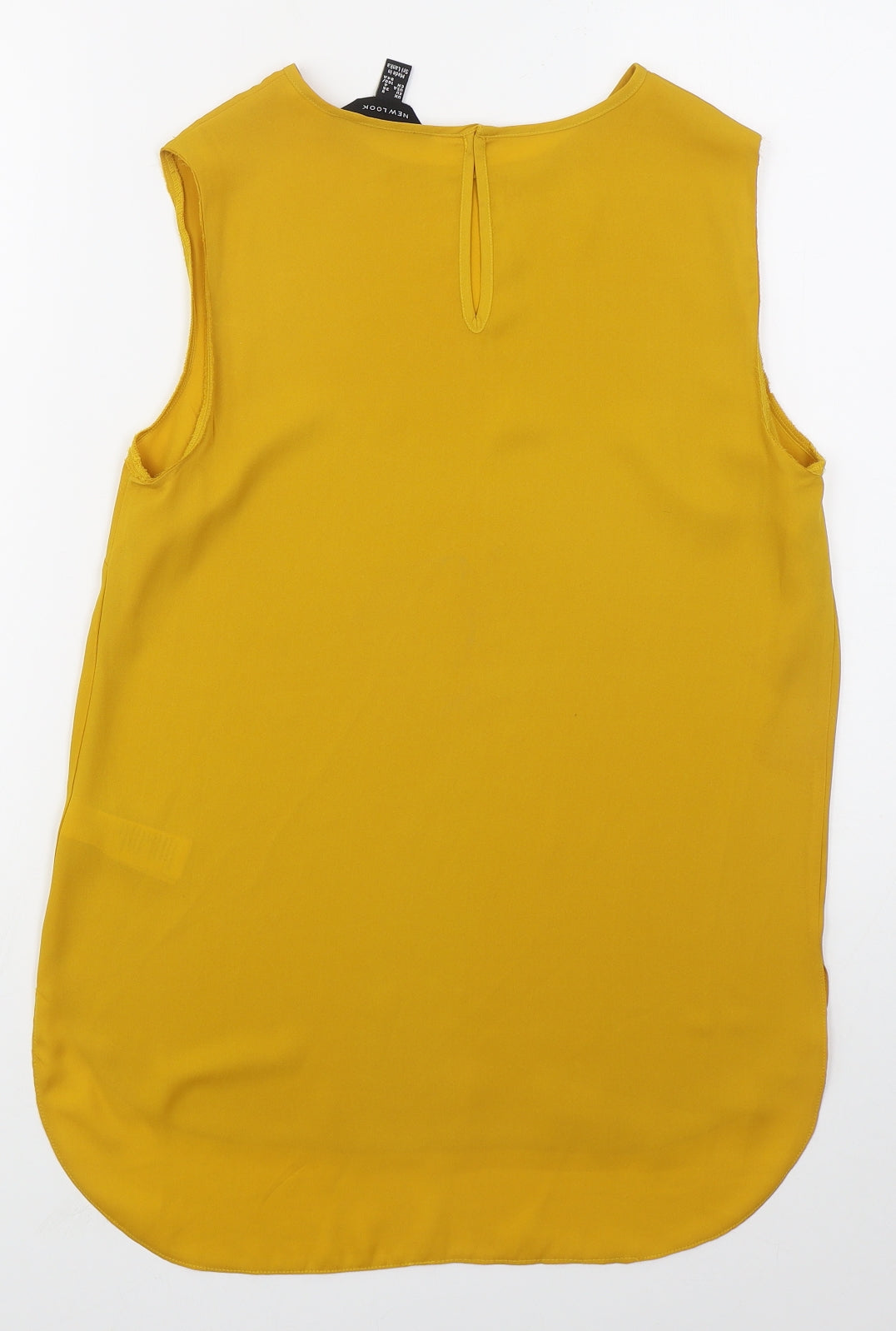 Womens UK Size 8 New Look Yellow Basic Tank