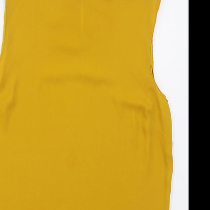 Womens UK Size 8 New Look Yellow Basic Tank
