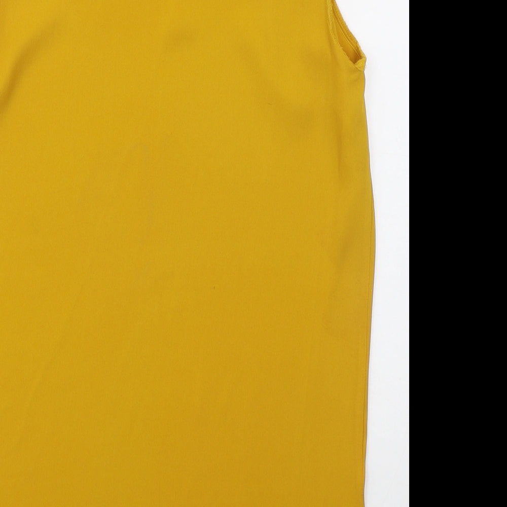 Womens UK Size 8 New Look Yellow Basic Tank